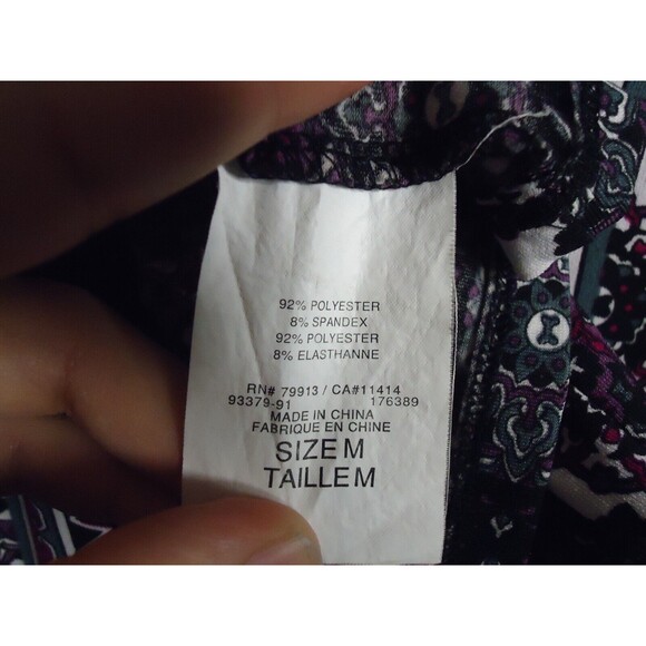 Motherhood Maternity Dress Long Sleeve Multicolored Geometric V-neck Midi Sz Med - Picture 6 of 12